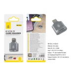 NB1523 PT Adaptador OTG Zinc alloy Lightning (Macho) a Tarjeta TF(Hembra), Plata