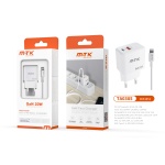 TA0385 BL Luxury Cargador GaN Rapido de Red Devin , 2 puerto(Type-C PD+QC 3.0), Con Cable Type-C a L