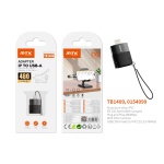 TB1409 NE Adaptador OTG con Correa USB 2.0 (Hembra) a Lightning (Macho), 480Mbps, Negro