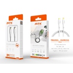 TB1521 BL Luxury Cable de Datos Yuri Type-C a lightning, Carga Rapida 30W 12V/2.5A, Cable 1M ,Blanco