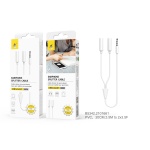 B5342 BL Cable de Audio a 2 jack hembra , Blanco