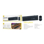 NG6079 NE Combo de teclado 105 key Espanol y raton 3D 1000DPI, Con cable 1.5m, Negro