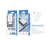 ISER SA0079 CARGADOR PD CON CABLE TYPE-C TO TYPE-C 20W 3A BLANCO