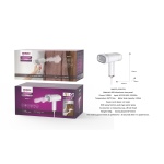 SH0179 BL Mini plancha vapor de ropa para viaje, Deposito 100ml, Potencia 1000W/150°C max, Cable 1.4M, Blanco