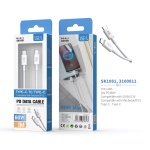 ISER SK1081 CABLE DE DATOS PD TYPE-C TO TYPE-C COMPATIBLE CON MACBOOK/IP15 60W 1M BLANCO