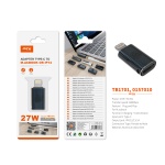 TB1701 AZ Adaptador de carga rapida+Datos USB-C a Lightning, 480Mbps/27W/9V/3A, Azul