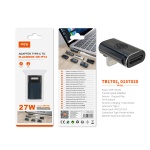 TB1702 AZ Adaptador de carga rapida+Datos en L USB-C a Lightning, 480Mbps/27W/9V/3A, Azul