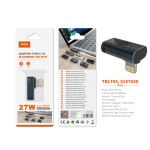 TB1704 AZ Adaptador de carga rapida+Datos en T USB-C a Lightning, 480Mbps/27W/9V/3A, Azul