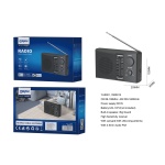 YH0001 NE RADIO PORTATIL CON ANTENA Y CORRA, BATERIA UM-1/D*2(NO INCLUIDO), NEGRO