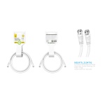 NB1479 Cable de Video(Coaxial) Conector F banado en niquel Macho a Macho, doble blindaje, 1.5 Metro