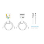 NB1490 CABLE DE VIDEO(COAXIAL)CONECTOR BANADO EN NIQUEL 9.5MM MACHO A MACHO, DOBLE BLINDAJE, 3 MET