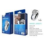 NR9487 BL Afeitadora electrica, 3W/350mAh, Incluye cepillo de limpieza y Cable de Carga, Blanco
