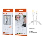 TB1523 BL Luxury Cable de datos Noah Aluminio trenzado para Iphone 5-14, 5V/3.4A, 1M, Blanco