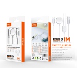 TB1727 BL CARGADOR WATCH 2 EN 1, CON CARGADOR MAGNETICO 3.5W+ CABLE TRENZADO TYPE-C 60W, CABLE 1M,