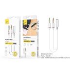 B5343 BL Cable de Audio 2 jack 3.5mm a 1 jack hembra , Blanco
