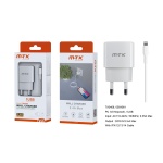 TA0408 BL Luxury Cargador de Red Ayme, 1 puerto USB-A, Con Cable Iphone 5-14, 2.4A(Max), Blanco