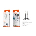 TB1746 LUXURY CABLE DE DATOS TRELAN TRENZADO PARA TYPE-C, COMPATIBLE CON IPHONE, 18W, 1M, NEGRO+ORO