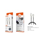 TB1747 LUXURY CABLE DE DATOS TRELAN TRENZADO PARA IPHONE 5-14 15W, CABLE 1M, NEGRO+ORO