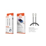 TB1749 LUXURY CABLE DE DATOS TRELAN TRENZADO PARA TYPE-C A LIGHTNING, 30W/9V/3.4A, 1M, NEGRO+ORO