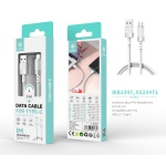 IKREA WB1347 CABLE DE DATOS TRENZADO TYPE-C COMPATIBLE CON IPHONE 15 1M 5V 3.4A BLANCO