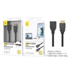 B6234 NE Cable de extensión HDMI V1.4, 1080P, M a F, Longitud 1.8M , Negro