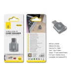 NB1524 PT Adaptador OTG Zinc alloy Type-C (Macho) a Tarjeta TF (Hembra) , Plata
