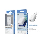 ISER SA0081 CARGADOR PD+QC CON 2 PUERTOS USB-A/TYPE-C 20W 3A BLANCO