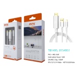 TB1495 BL Luxury Adaptador 2 en 1 Lightning(Macho) a HDMI+USB 2.0(Macho), 1080P, Cable 1.8M, Blanco