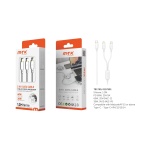 TB1750 BL+OR Luxury Cable de datos 2en1 Type-C a Type-C 60W+Lightning 30W, 1M, Blanco+Oro