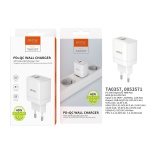 TA0357 BL Cargador de Red Rapida Taylor , 2 puertos Type-C+QC 3.0, Sin Cable , 40W/3.4A(Max), Blanco