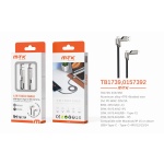 TB1739 NE+GR Luxury Cable de datos 4 en1 Type-/USB-A a Type-C/Iphone,60W Max 1M, Negro+Gris
