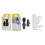 NR9567 NE Mini Microfono Light-ning Bluetooth con Clip, Bateria 60 mAh, Negro