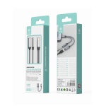 IKREA WB1366 ADAPTADOR DE AUDIO 2 EN 1 LIGHTNING TO 3.5MM HEMBRA+LIGHTNING HEMRBA 10W 15CM GRIS
