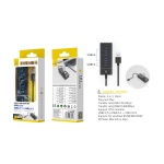 NG6086 NE Hubs USB 4 en 1 con funcion OTG 3 Puertos USB 2.0 480Mbps+1 puerto 3.0 5Gbps, Negro