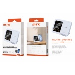 TA0445 BL Luxury Cargador inalambrico 15W con reloj digital, Blanco