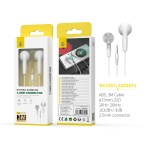 NC3167 BL Auriculares Navy sin Microfono, Longitud cable 3m, Blanco