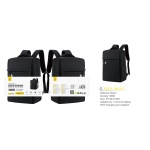 R3233 NE Mochila de nylon 300D con salida de carga 25*30*12cm, Soporta portatil ¡Ü15pulgadas, Negro