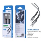 ISER SK1090 CABLE TRENZADO TYPE-C 3.4A 1M NEGRO