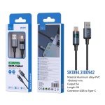 ISER SK1094 CABLE TRENZADO TYPE-C CON LED DIGITAL 5A 1M NEGRO