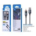 ISER SK1095 CABLE TRENZADO LIGHTNING CON LED DIGITAL 5A 1M NEGRO