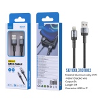 ISER SK1100 CABLE TRENZADO LIGHTNING 5A 1M NEGRO