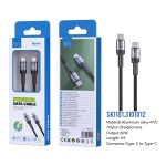 ISER SK1101 CABLE TRENZADO CARGA RÁPIDA TYPE-C TO TYPE-C 60W 1M NEGRO