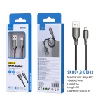 ISER SK1104 CABLE TRENZADO CARGA RÁPIDA LIGHTNING 5A 1M NEGRO