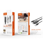 TB1430 NE Adaptador Type-C+USB(Macho) a HDMI(Macho), 1080P, Cable 1.8M, Negro