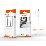 TB1505 BL LUXURY CABLE AUDIO 3.5MM MACHO A HEMBRA, SOPORTA LLAMADA Y MUSICA, 1M, BLANCO