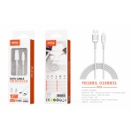 TB1883 BL Cable de datos Blarkon aluminio trenzado para Iphone 5-14, 15W/3A Max, 2M