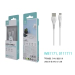 IKREA WB1171 CABLE DE DATOS TPE MICRO USB 5A 1M BLANCO