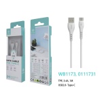 IKREA WB1173 CABLE DE DATOS TPE TYPE-C 5A 1M BLANCO
