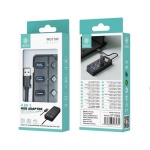 IKREA WG7100 ADAPTADOR HUB 4 EN 1 USB3.0 TO USB3.0*1+USB2.0*3 CON INTERRUPTOR INDEPENDIENTE Y INDICADOR LED NEGRO