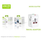 GL69785 BL Adaptador de Enchufe para Viaje Universal US/EU/UK/AUS